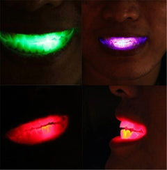 Halloween Trick or Treat Funny LED Light Up Flashing Mouth Piece Glow Teeth For Party Denture Rave Event Decoration Kids Gift 2