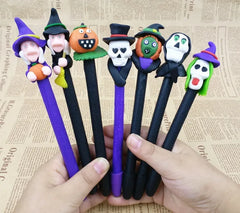 Halloween Gift Kids Trick Or Treat Party Lovely Pumpkin Boxing Pen Creative Ballpoint Pen With Light Happy HALLOWEEN Day