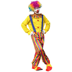 PLUS SIZE Halloween Adult Funny Circus Clown Jumpsuit Carnival Party Cosplay Men Costume Dress Up NO WIG