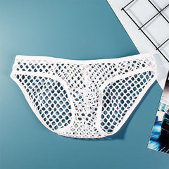 Men Briefs Sexy Low-Rise Mesh Hollow Panties Knickers Bikini Underwear Underpants Sexy Transparent High Elastic Brief