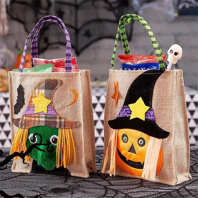 Halloween Candy Gift Bags Halloween Trick Or Treat Bags Halloween Tote Bag With Handle 3d Cartoon Halloween Party Kids Gift Bags