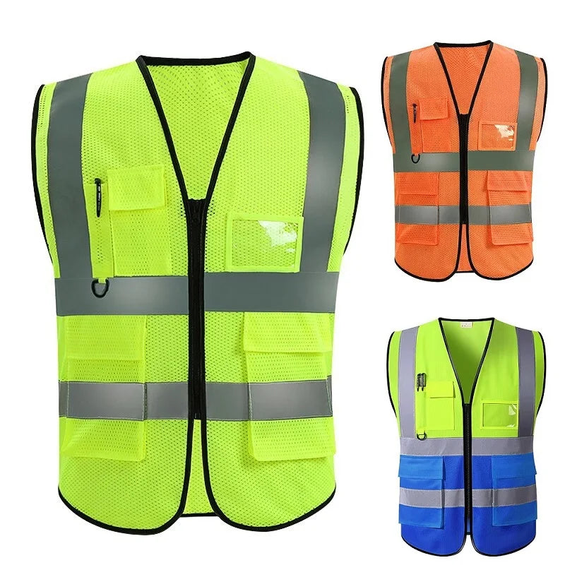 Highlight Reflective Straps Motorcycle Cycling Night Security Running Safety Vest High Visibility Reflective Safety Jacket XXL