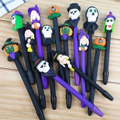 Halloween Gift Kids Trick Or Treat Party Lovely Pumpkin Boxing Pen Creative Ballpoint Pen With Light Happy HALLOWEEN Day