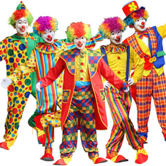 PLUS SIZE Halloween Adult Funny Circus Clown Jumpsuit Carnival Party Cosplay Men Costume Dress Up NO WIG